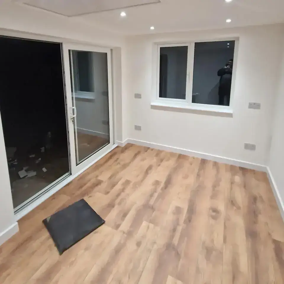 Finished interior room following building and improvement work